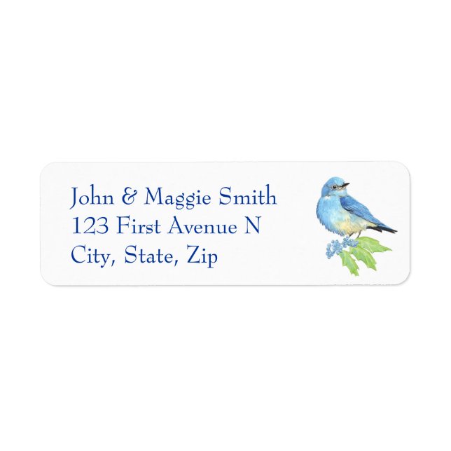Mountain Bluebird Name Label Return Address Label (Front)