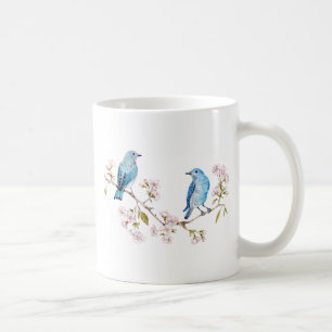 Mountain Bluebirds on Sakura Branch Coffee Mug