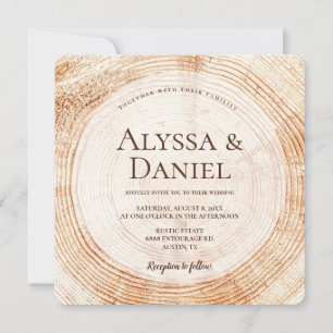 Mountain Boho Wood Rustic Wedding Invitation