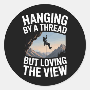 Mountain Bouldering Funny Rock Climbing Classic Round Sticker