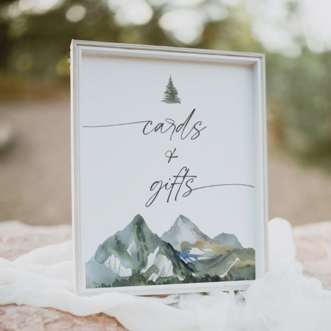 Mountain Boy Baby Shower Cards and Gifts Sign (Creator Uploaded)