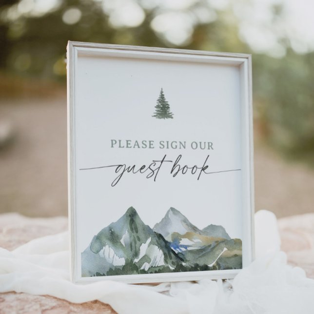 Mountain Boy Baby Shower Guest Book Sign (Creator Uploaded)