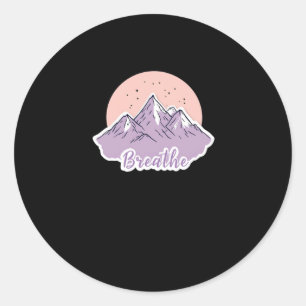 Mountain Breath - Calming Mental Health Art Classic Round Sticker