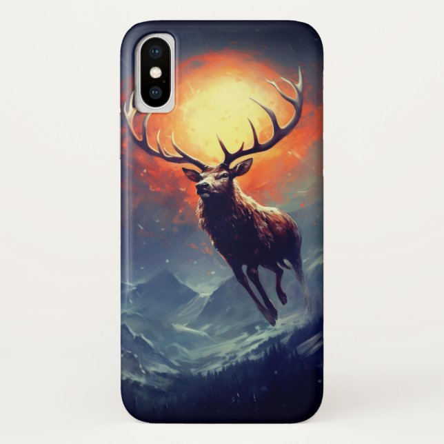 Mountain Buck Running From Blazing Fire   Case-Mate iPhone Case (Back)