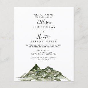 Mountain Budget Wedding Invitation  Flyer