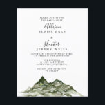 Mountain Budget Wedding Invitation  Flyer<br><div class="desc">All aspects of this design can be edited (font,  text size,  or floral accents moved/removed) to fit your needs. Please contact me if you need help with this design.</div>