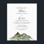 Mountain Budget Wedding Invitation  Flyer<br><div class="desc">All aspects of this design can be edited (font,  text size,  or floral accents moved/removed) to fit your needs. Please contact me if you need help with this design.</div>