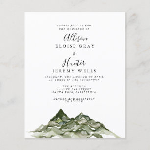Mountain Budget Wedding Invitation  Flyer