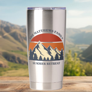 Mountain Cabin Sunset Personalised Vacation Insulated Tumbler