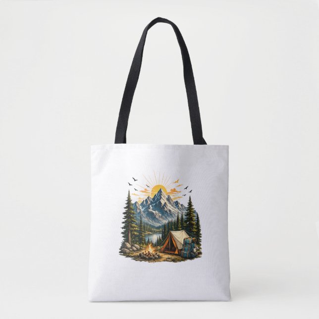 Mountain Camping Adventure Sunset Nature  Tote Bag (Front)