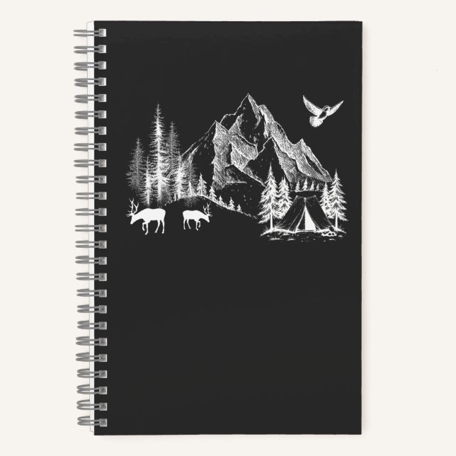 Mountain Camping Adventure Wilderness Nature Notebook (Front)