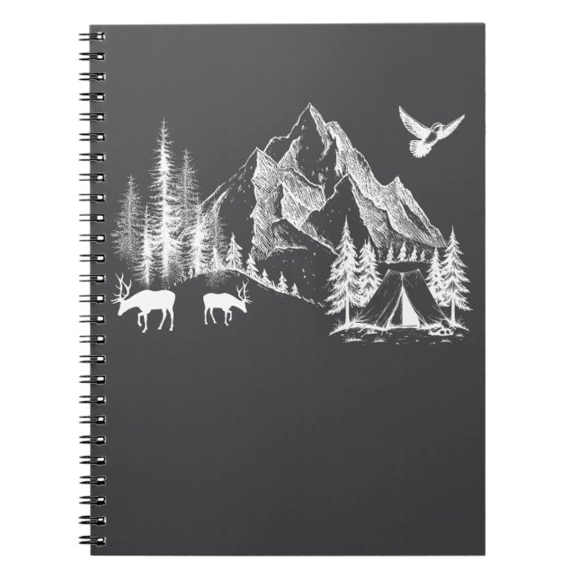 Mountain Camping Adventure Wilderness Nature Notebook (Front)