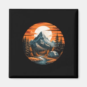 Mountain Camping Hiking Outdoor Nature Forest Mens Magnet