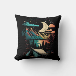 Mountain Camping Landscape Cushion