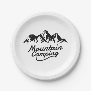 Mountain Camping Paper Plate