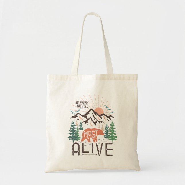 Mountain Camping Tote Bag (Front)