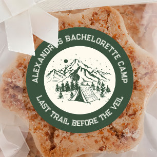 Mountain Camping Weekend Bachelorette Classic Round Sticker