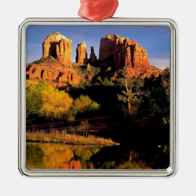 Mountain Cathedral Rock Sedona Arizona Metal Ornament (Front)