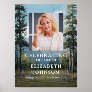 Mountain Celebration of Life Funeral Welcome Sign