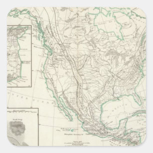 Mountain chains in North America Square Sticker
