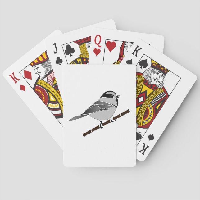 Mountain Chickadee Bird Illustrated Playing Cards (Back)