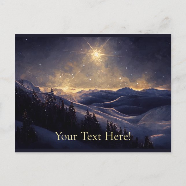 Mountain Christmas Star Holiday Postcard (Front)