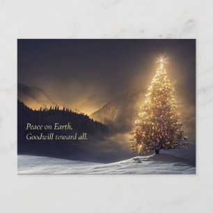 Mountain Christmas Tree Postcard