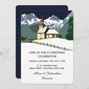 Mountain Church Christmas Party Invitation