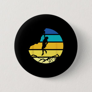 Mountain Climber Boulder Sports Hobby Retro Rock C 6 Cm Round Badge