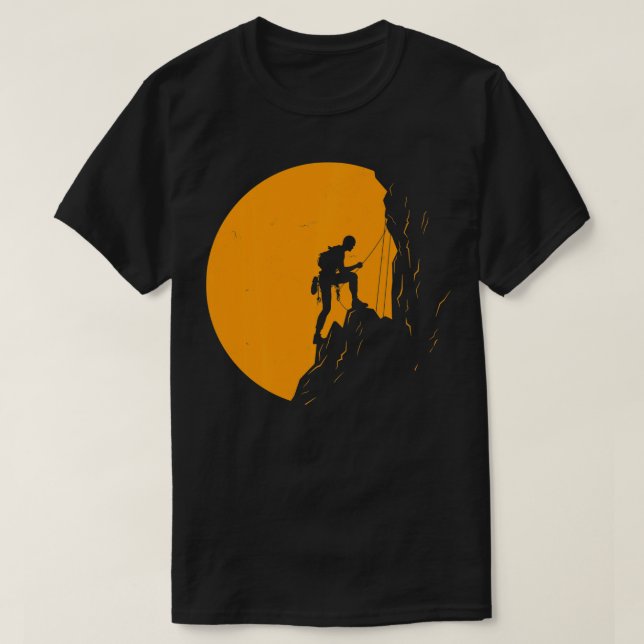 Mountain Climber Bouldering Rock Climbing Climb Ad T-Shirt (Design Front)