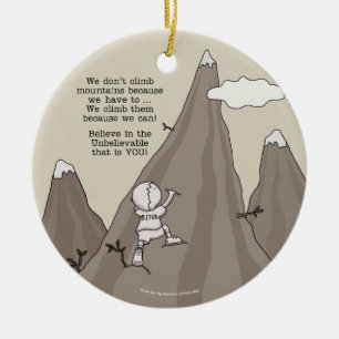Mountain Climber Ceramic Ornament