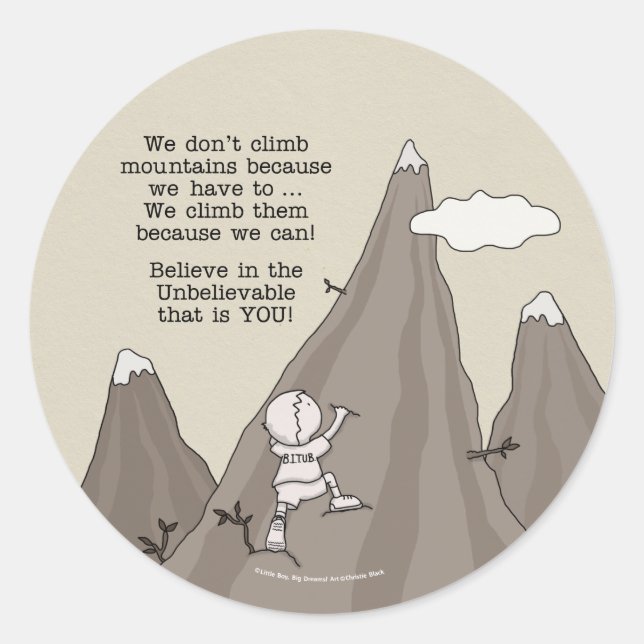 Mountain Climber Classic Round Sticker (Front)