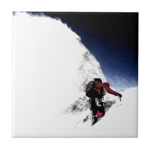 Mountain Climber Extreme Sports Motivational Ceramic Tile