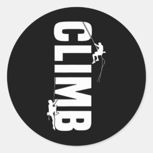 Mountain Climber Outdoor Rock Climbing Bouldering Classic Round Sticker