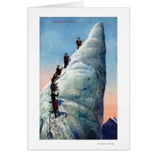 Mountain Climbers Attempting to Ascend a Serac