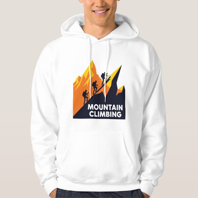 Mountain Climbing Adventure Silhouette Hoodie (Front)