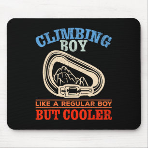 Mountain Climbing Boy Climbing Wall Bouldering Roc Mouse Pad