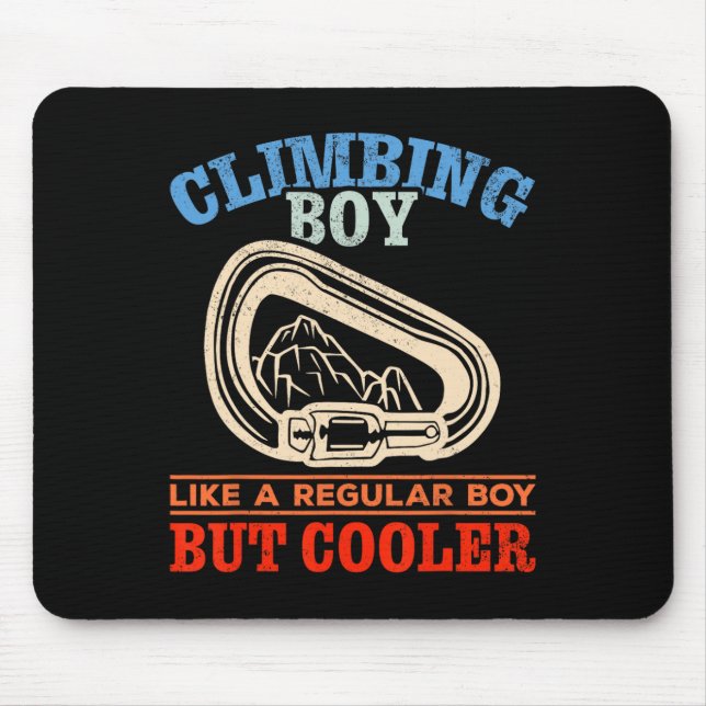 Mountain Climbing Boy Climbing Wall Bouldering Roc Mouse Pad (Front)
