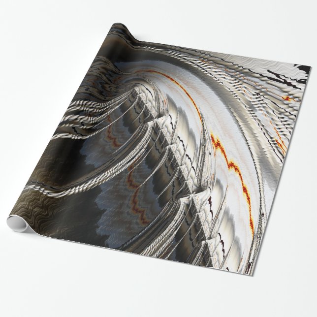 Mountain Climbing Brago-Mitchell Fine Fractal Art Wrapping Paper (Unrolled)