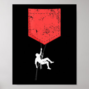 Mountain Climbing Chest Pocket Bouldering Rock Cli Poster