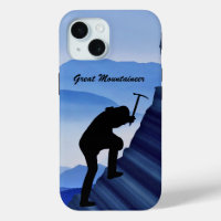 Mountain Climbing Climber Silhouette and Mtns