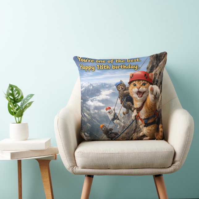 Mountain climbing custom happy 18th birthday throu cushion (Chair)