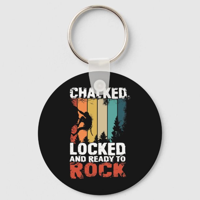 Mountain Climbing Design For A Rock Climber  Key Ring (Front)