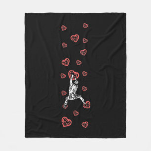 Mountain Climbing Holds Climber Valentine's Day Bo Fleece Blanket