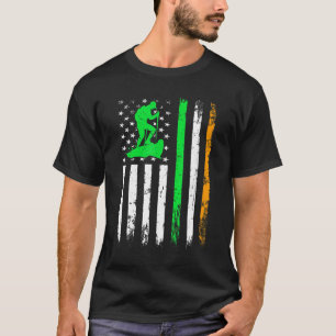 Mountain Climbing  Irish American Flag St Patrick' T-Shirt