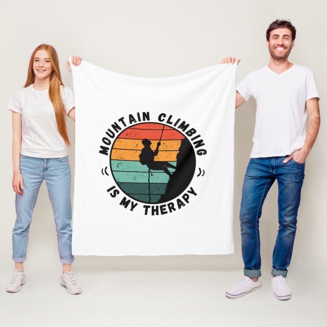 Mountain Climbing Is My Therapy Fleece Blanket (In Situ)