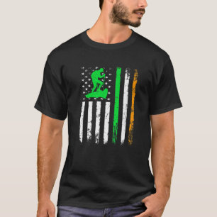 Mountain Climbing Lover Irish American Flag St Pat T-Shirt