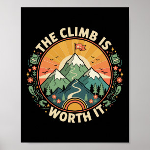 Mountain Climbing Motivation Inspirational Art Poster