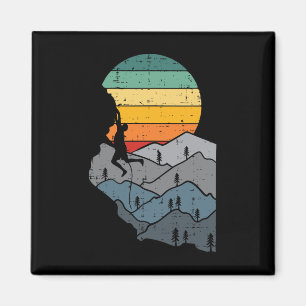 Mountain Climbing Retro Climber Mountaineer Men Wo Magnet