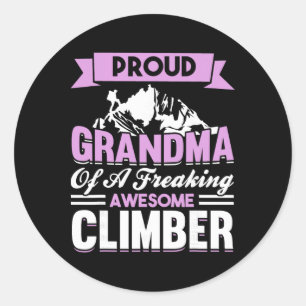 Mountain Climbing Rock Climb Grandmother Climber G Classic Round Sticker